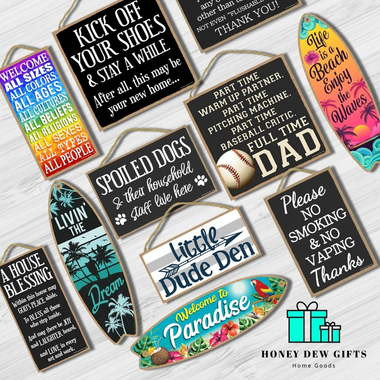 Honey Dew Gifts Home Decor, Let's Keep The Dumbfuckery To A Minimum, 5 Inch By 10 Inch Funny Kitchen Signs, Inappropriate Wall Decor, Office Signage