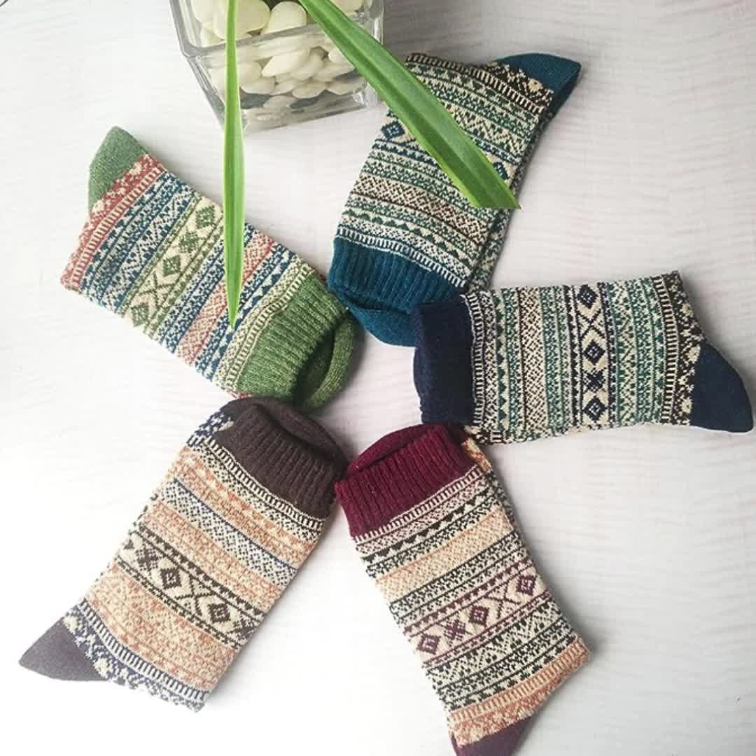 5 Pairs Women's Winter Warm Thick Soft Mid-calf Socks