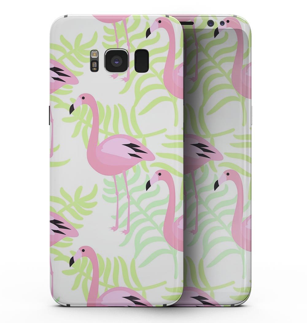 Flamingos Over Shades of Green Leaves - Samsung Galaxy S8 Full-Body