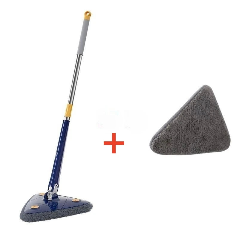 Nuevo Fregona Triangular mejorada, fregona para limpieza de suelo ajustable telescópica giratoria de 360 grados, limpieza de doble uso en seco y húmedo