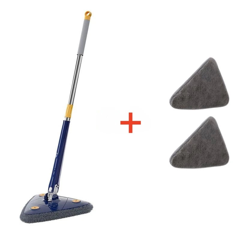 Nuevo Fregona Triangular mejorada, fregona para limpieza de suelo ajustable telescópica giratoria de 360 grados, limpieza de doble uso en seco y húmedo