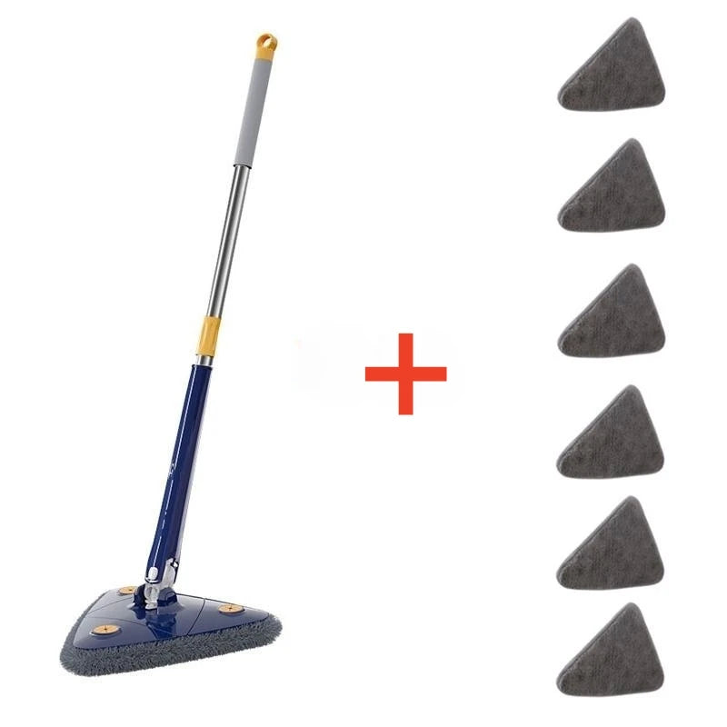 Nuevo Fregona Triangular mejorada, fregona para limpieza de suelo ajustable telescópica giratoria de 360 grados, limpieza de doble uso en seco y húmedo