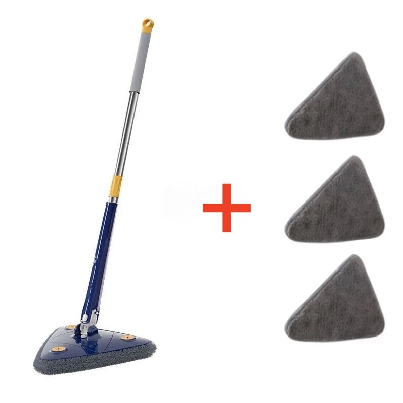 Nuevo Fregona Triangular mejorada, fregona para limpieza de suelo ajustable telescópica giratoria de 360 grados, limpieza de doble uso en seco y húmedo