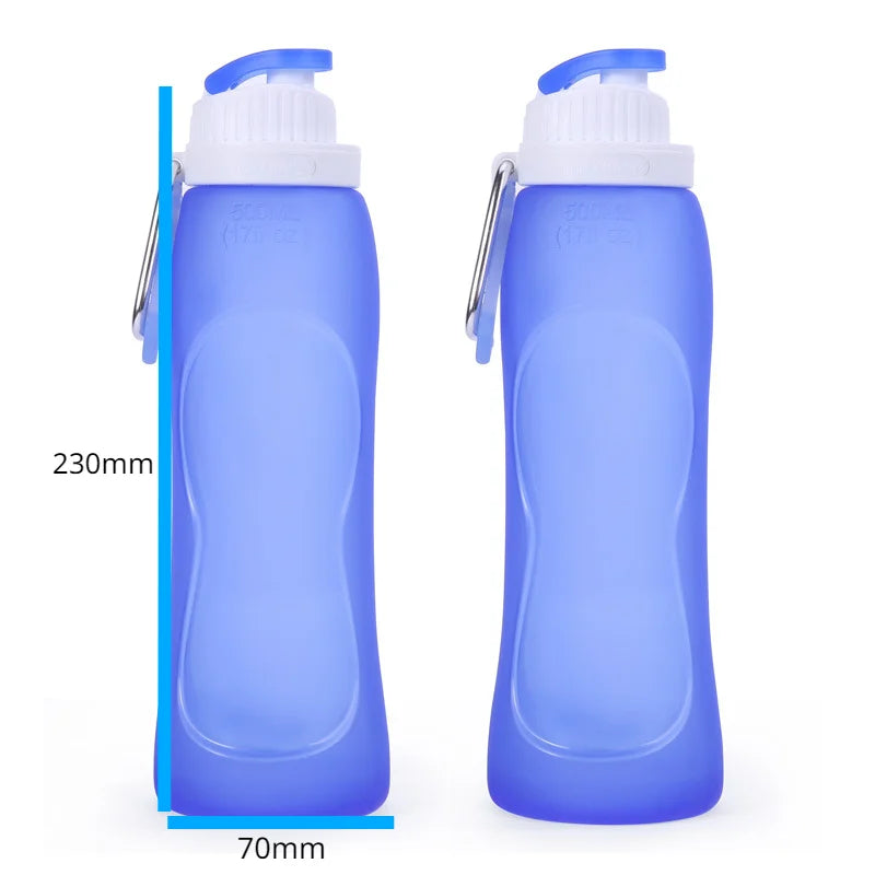 500ml Outdoor sports bottle foldable portable water bottle silicone water cup mountaineering riding camping cup