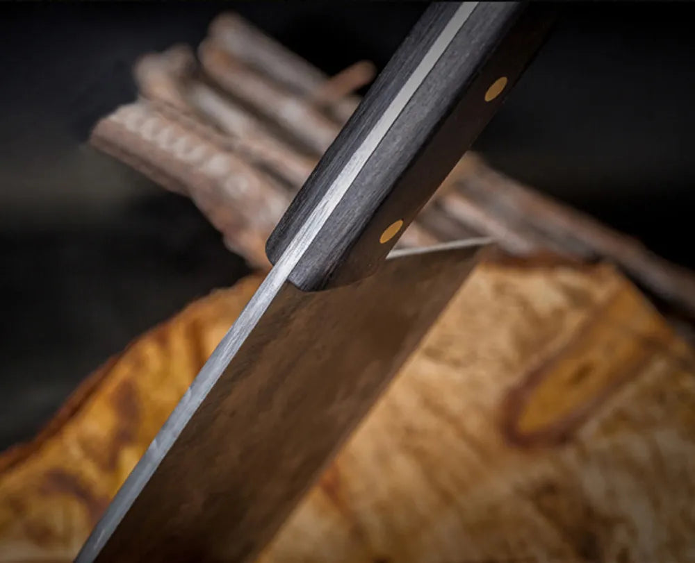 XITUO-cuchillo de Chef Tang completo hecho a mano, cuchillos de cocina de acero revestido de carbono forjado, cuchillo de carnicero ancho para filetear y cortar