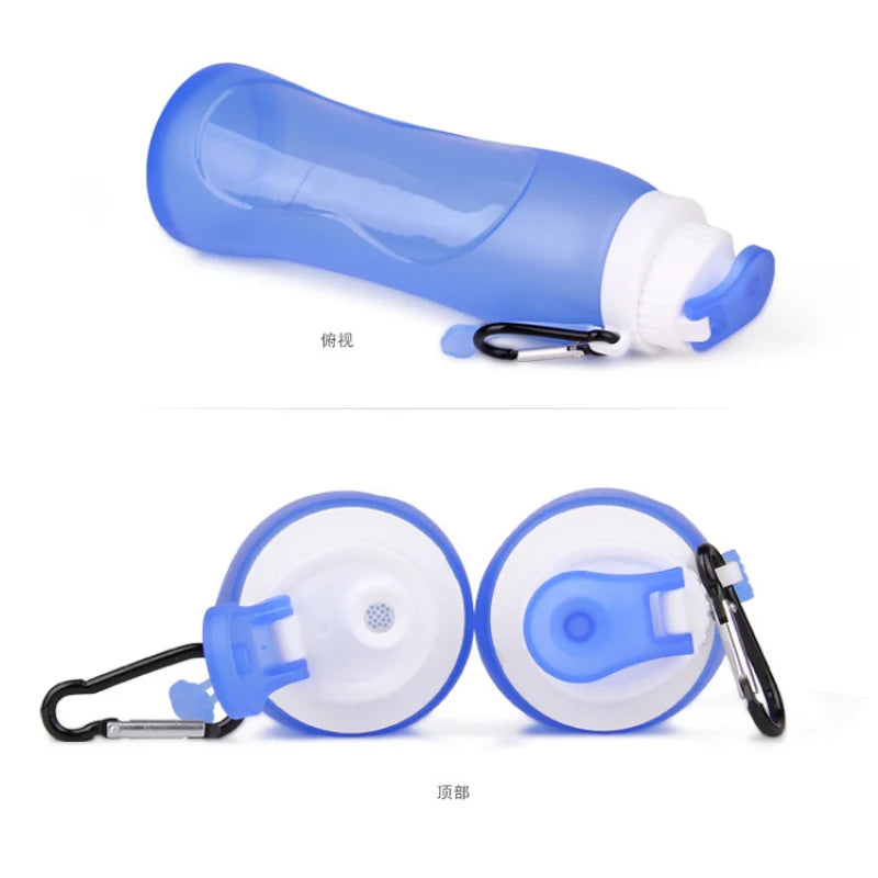 500ml Outdoor sports bottle foldable portable water bottle silicone water cup mountaineering riding camping cup