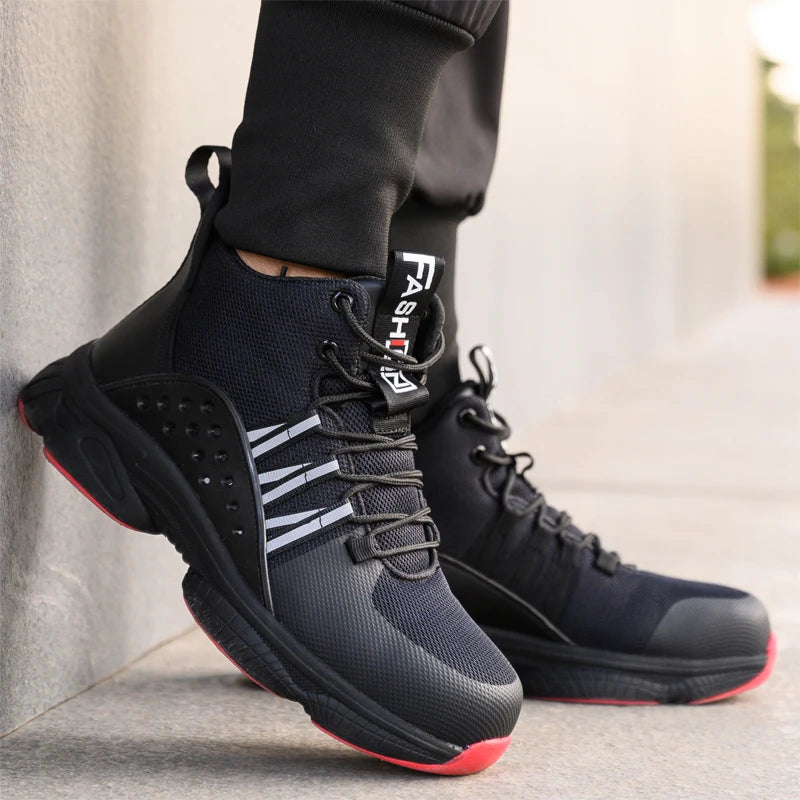 Plus Size 47 48 Men Lightweight Safety Shoes Men Work Boots Indestructible Sneakers Work Shoes Anti-smash Steel Toe Shoes Male
