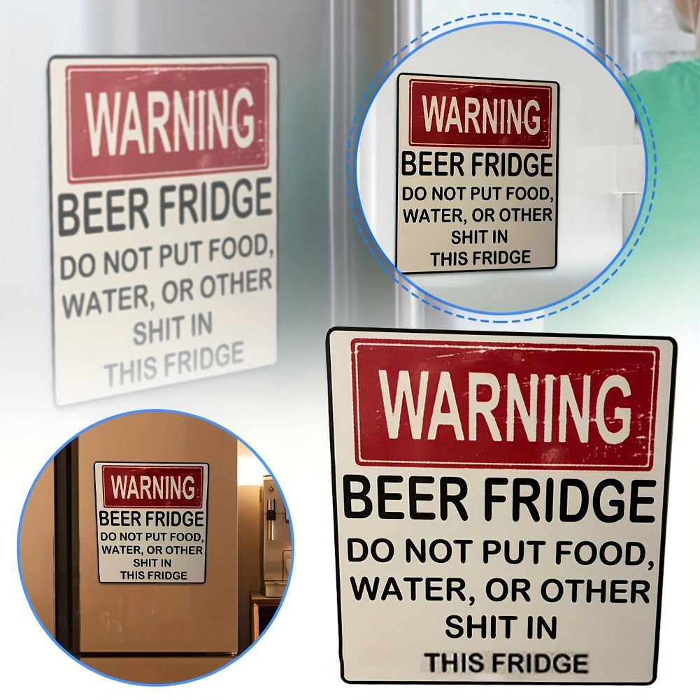 1pc, Refrigerator Magnet, Warning Beer Fridge Magnet, Hilarious Beer Fridge Magnet, Funny Warning Sign Beer Stickers, Magnet Stickers, Funny Magnets, Kitchen Accessaries, Kitchen Decor, Home Decor, Dorm Essential, Chrismas Gifts, Halloween Gifts