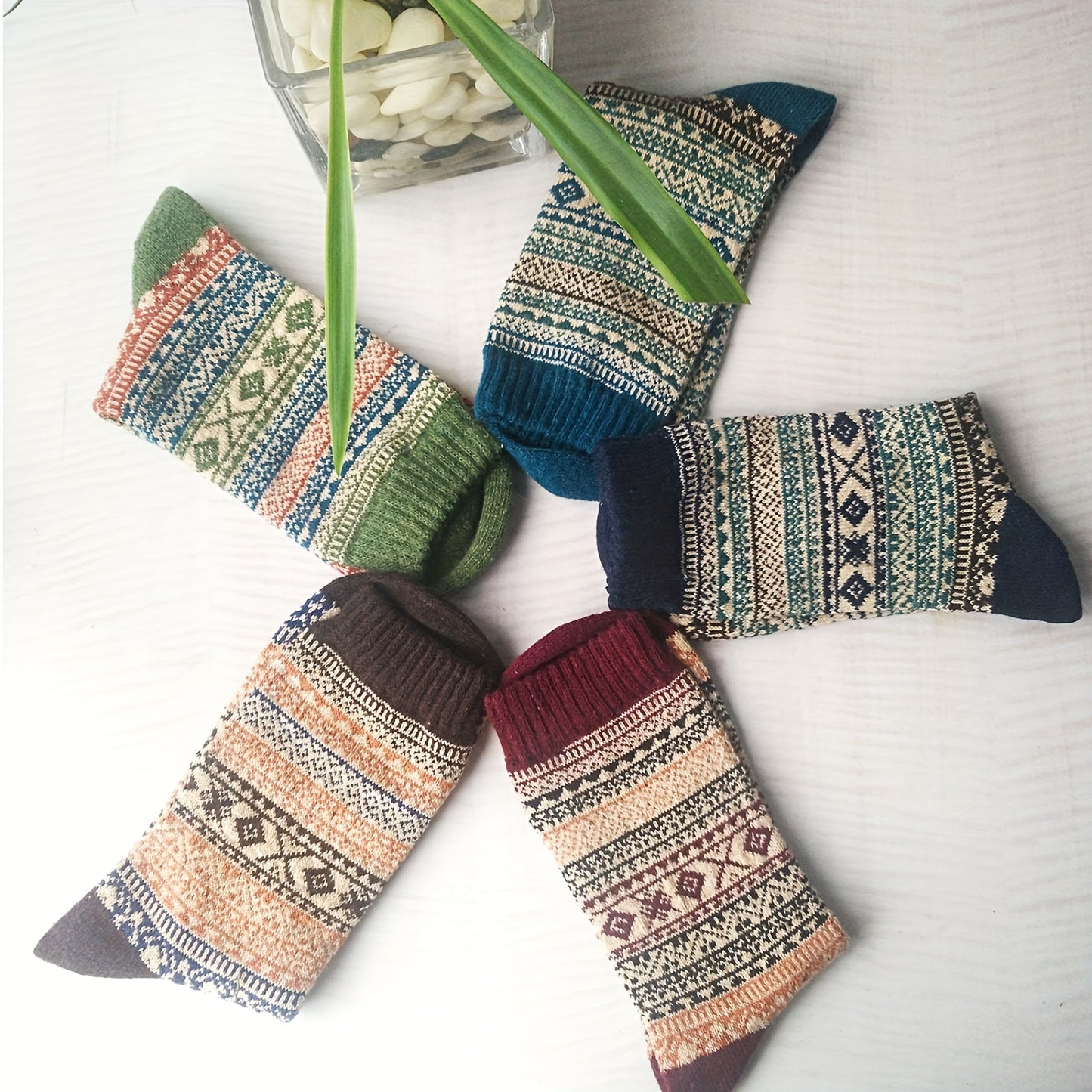 5 Pairs Women's Winter Warm Thick Soft Mid-calf Socks