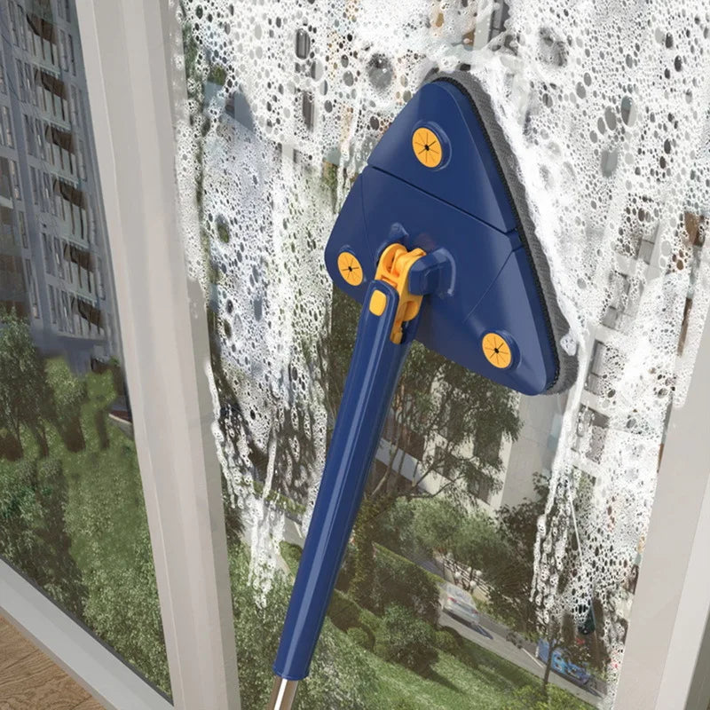 Nuevo Fregona Triangular mejorada, fregona para limpieza de suelo ajustable telescópica giratoria de 360 grados, limpieza de doble uso en seco y húmedo