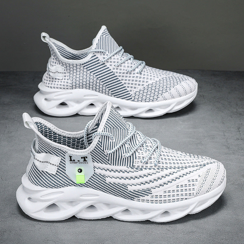 New Mesh Casual Sports Shoes Men's Breathable Fly Weave Hemp Bottom Cross-border Large Size Shoes Running Shoes