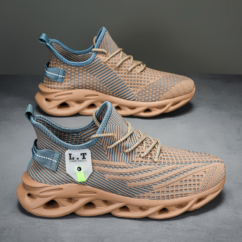 New Mesh Casual Sports Shoes Men's Breathable Fly Weave Hemp Bottom Cross-border Large Size Shoes Running Shoes