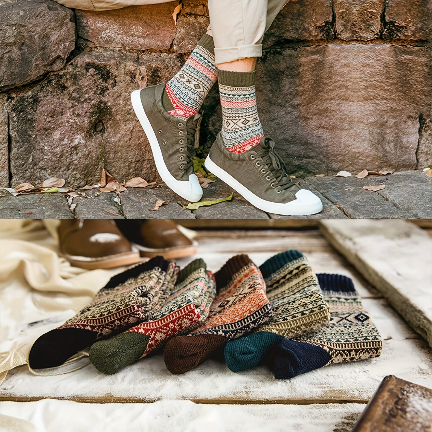 5 Pairs Women's Winter Warm Thick Soft Mid-calf Socks