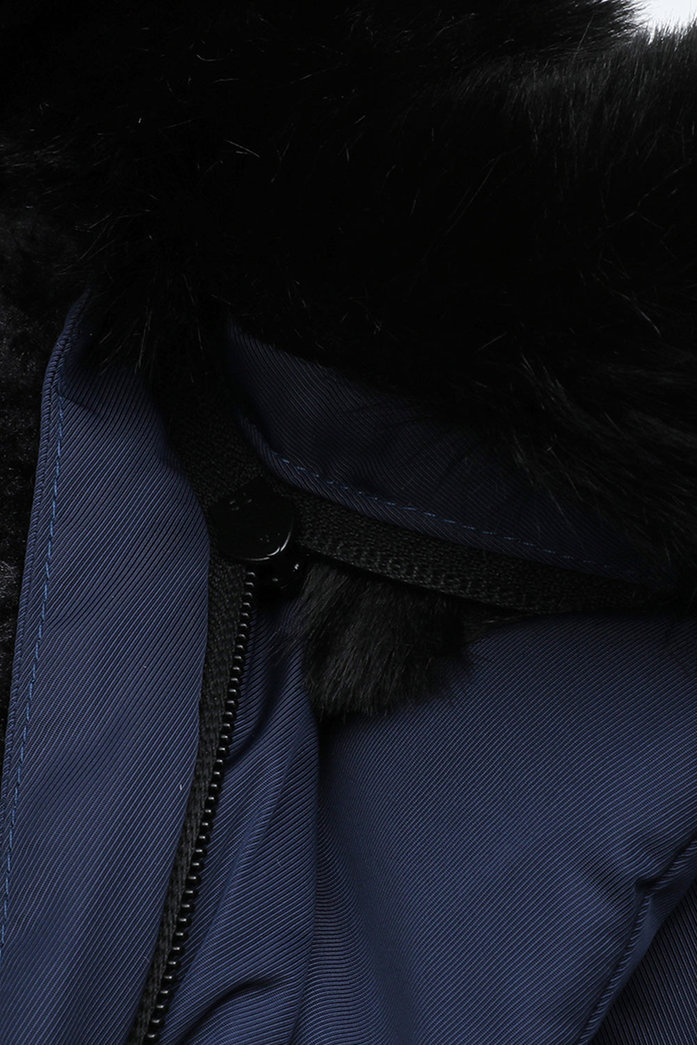 Beige Plush Linen Zip Up Hooded Puffer Coat