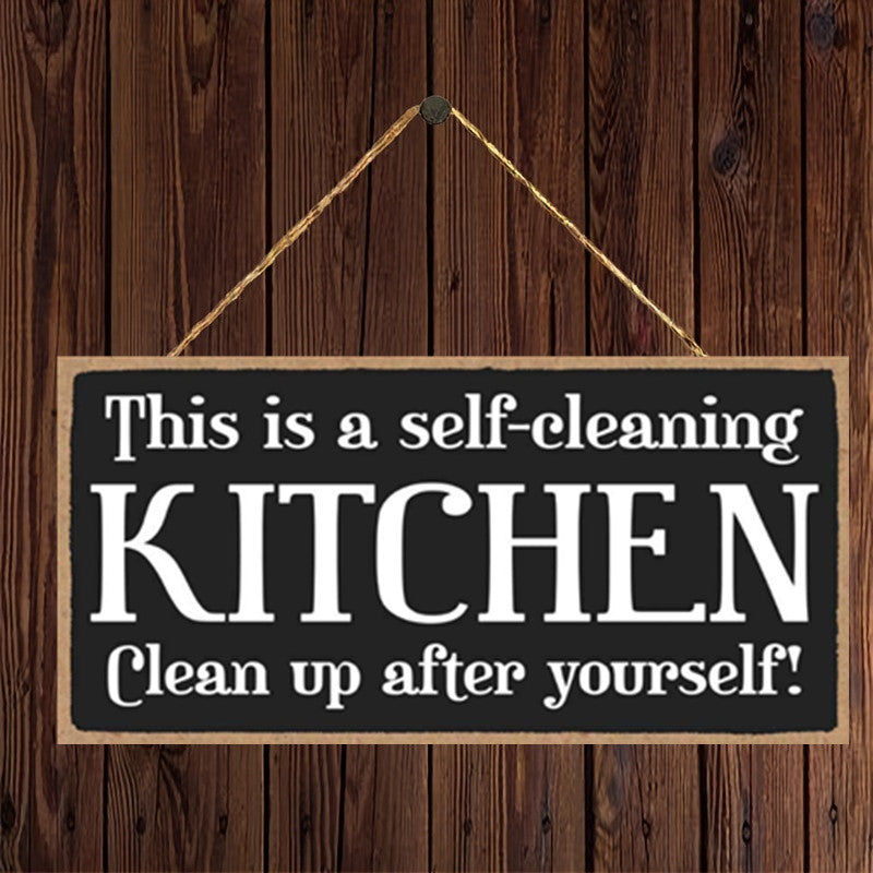 Kitchen Decor, This Is A Self Cleaning Kitchen Hanging Wall Art, Decorative Wood Sign Home Decor