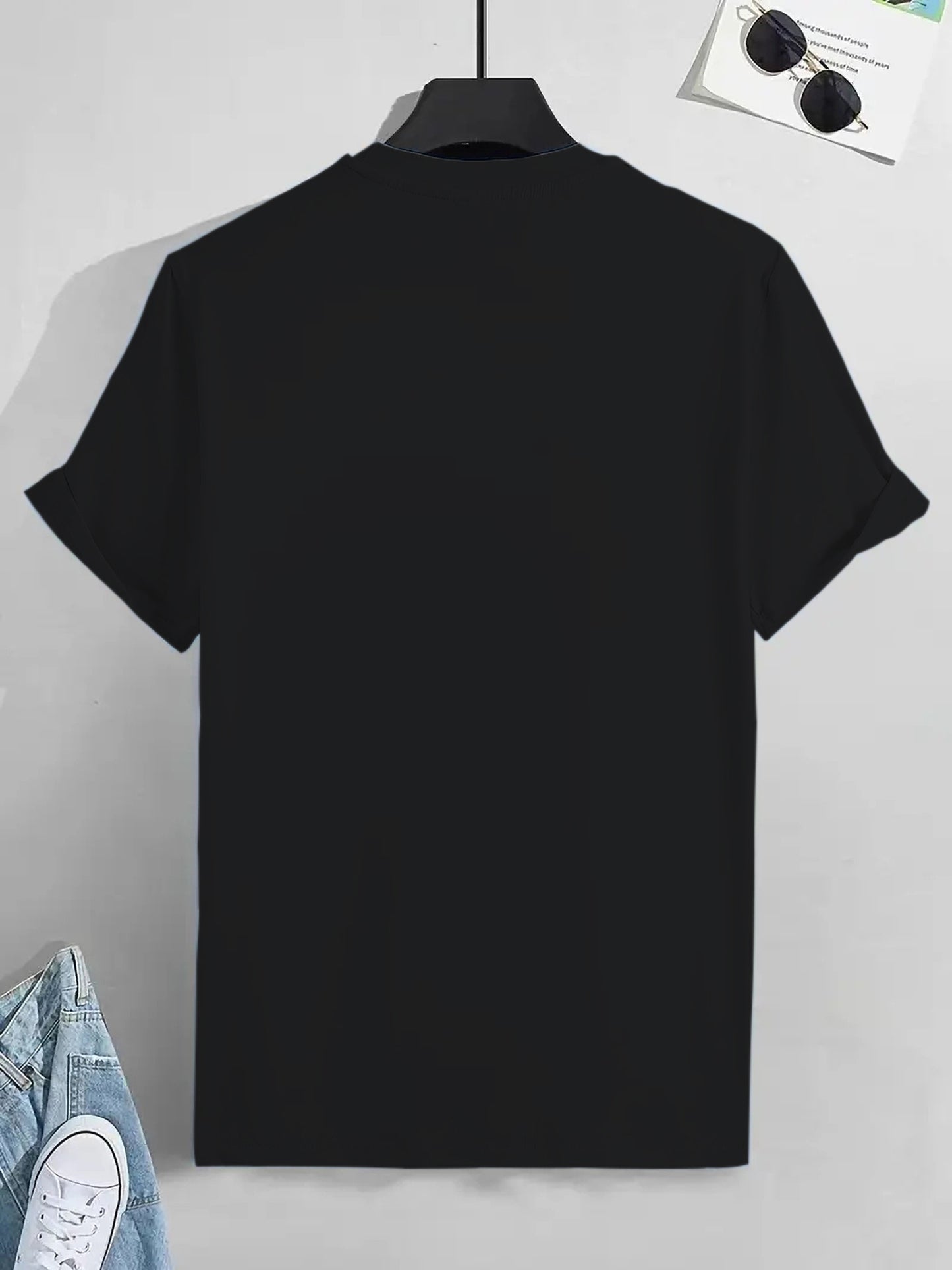 Cross & Jesus Letter Pattern Print Men's T-shirt, Graphic Tee Men's Summer Clothes, Men's Outfits
