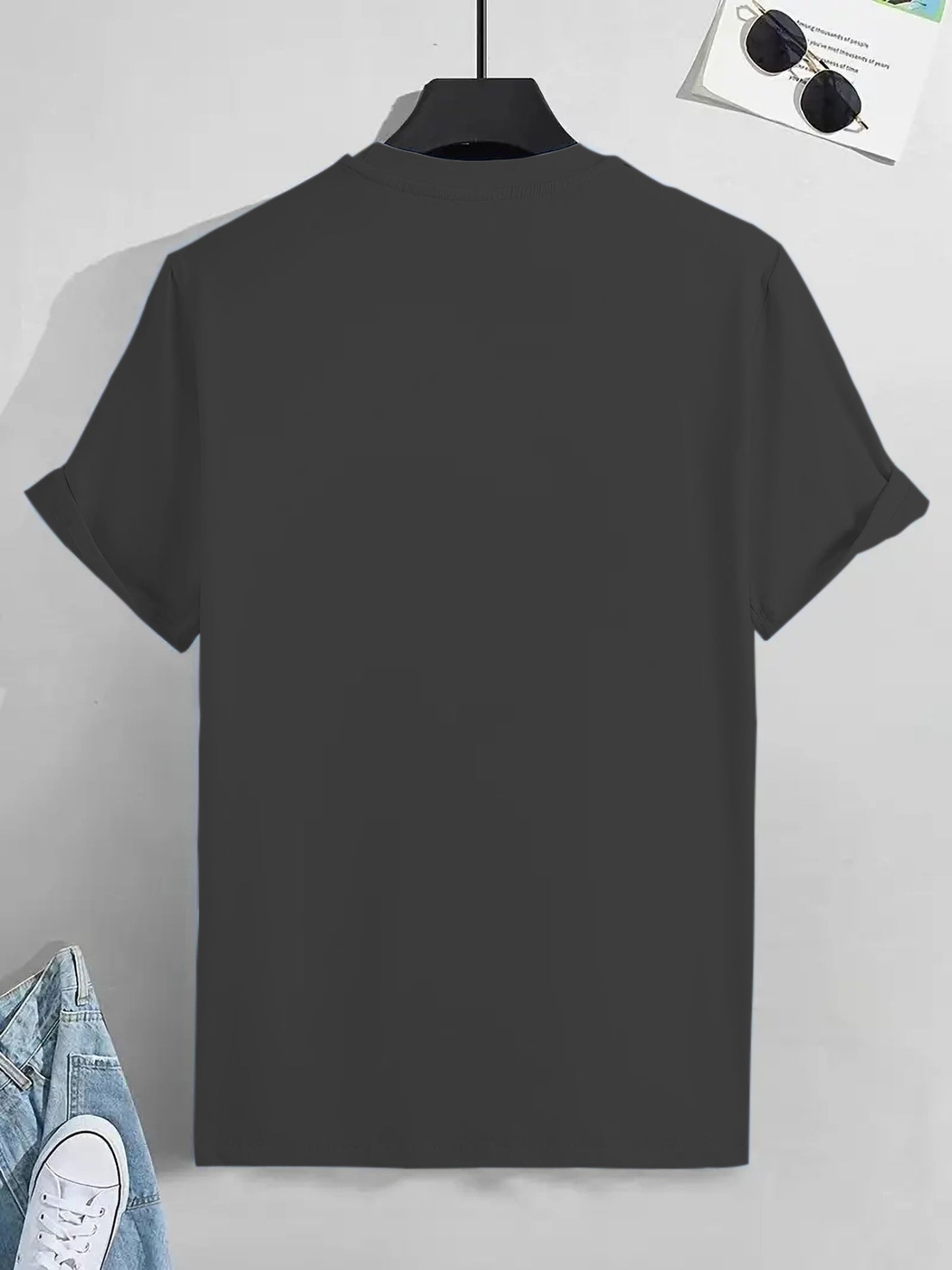 Cross & Jesus Letter Pattern Print Men's T-shirt, Graphic Tee Men's Summer Clothes, Men's Outfits
