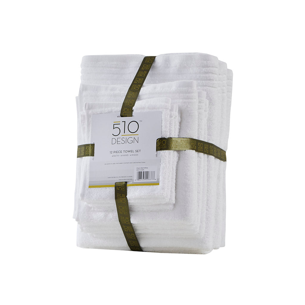 Big Bundle 100% Cotton Quick Dry 12 Piece Bath Towel Set