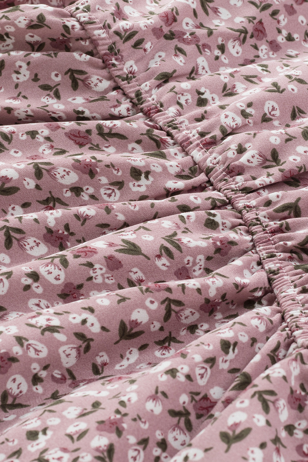 Linda blusa de manga larga con volantes y lazo delantero con estampado floral