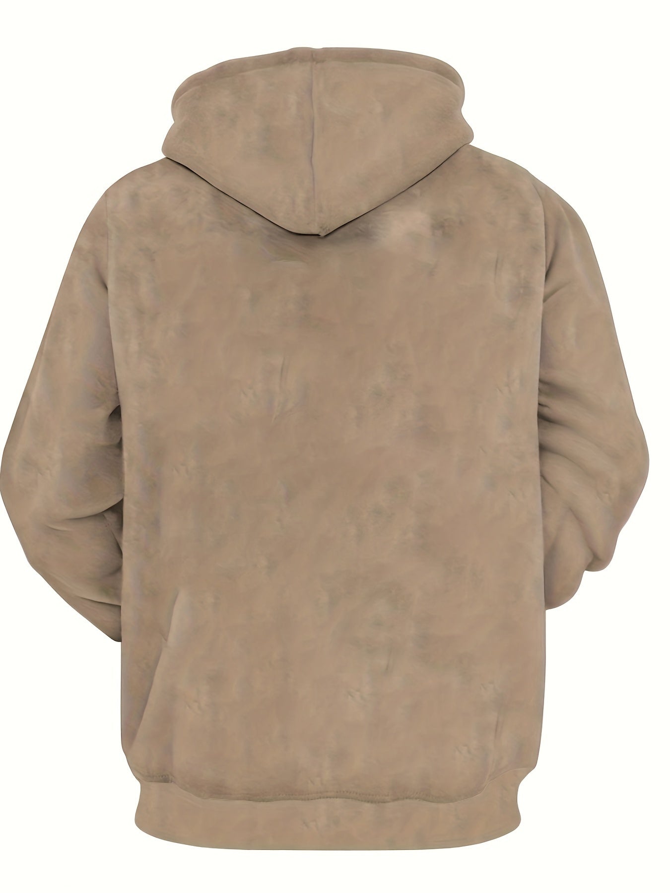 Men's Stylish Loose Wolf Pattern Hoodie With Pockets, Casual Slightly Stretch Breathable Long Sleeve Hooded Sweatshirt For City Walk Street Hanging Outdoor Activities