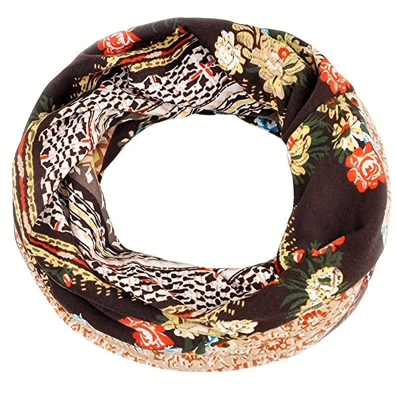 Vintage Floral Print Beanie Boho Coldproof Warm Knit Hat Casual Headband Elastic Skull Cap Chemo Hats For Autumn & Winter