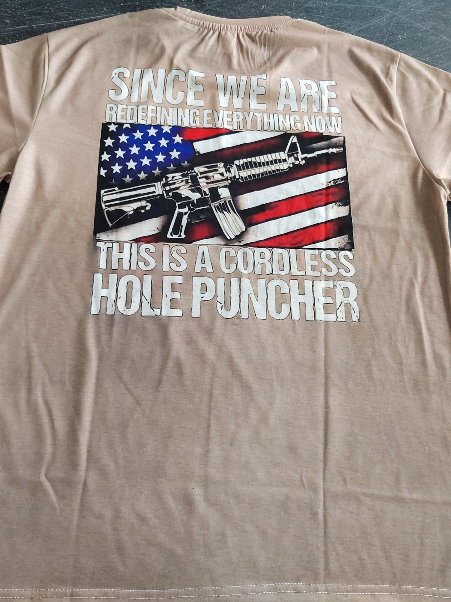 Letter And Flag Print, Men's Novelty T-shirt, Trendy Vintage Tees For Summer