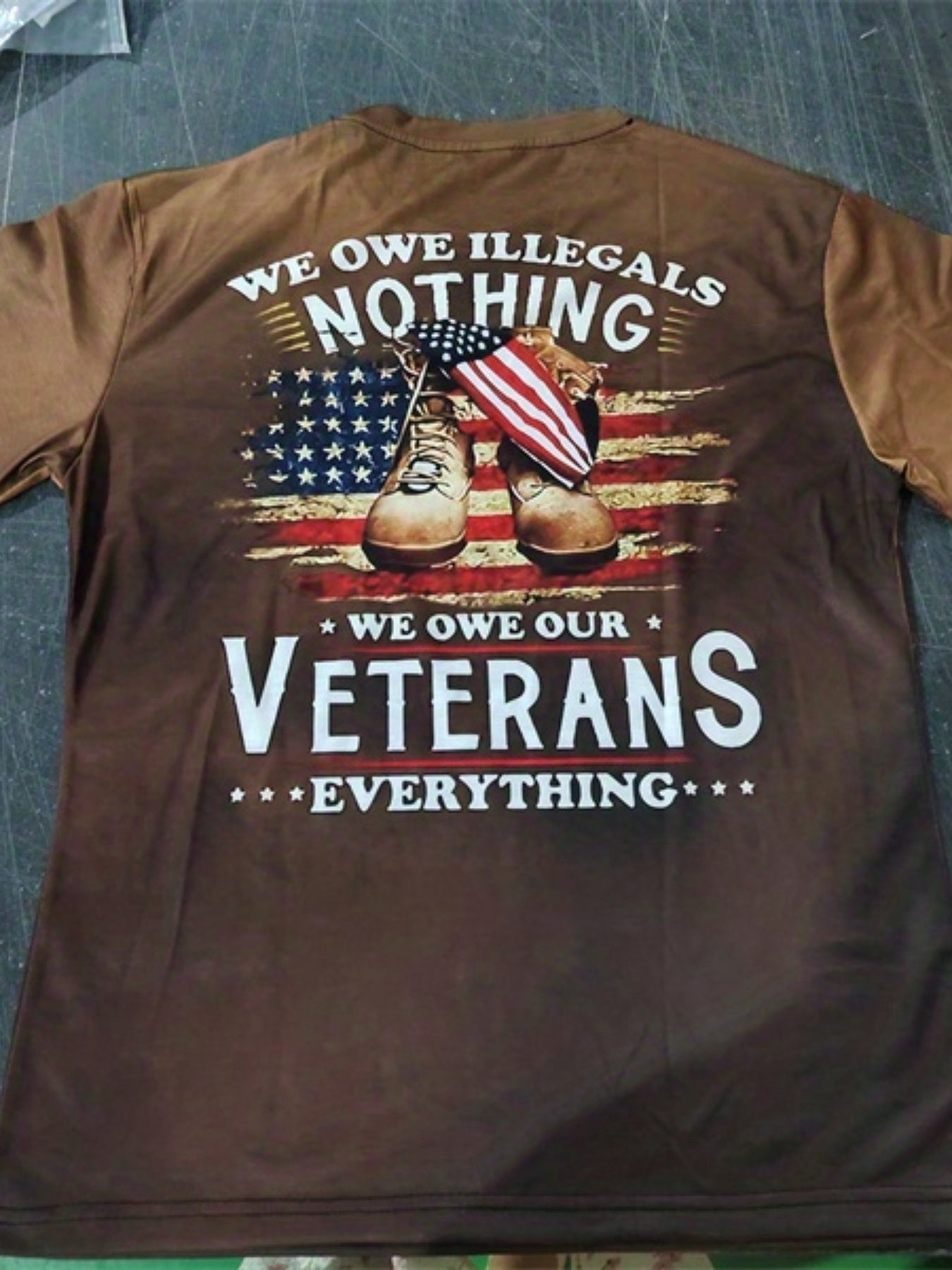 We Owe Our Veterans Everything Slogan 3D Printing Men's Creative Top, Casual Short Sleeve Crew Neck T-shirt, Men's Tee For Summer Outdoor