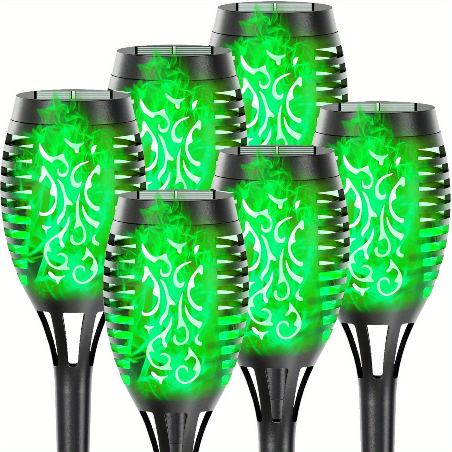 4/8/12pcs/pack Solar Halloween Decorations Lights Outdoor, Light Control, 12LED Solar Torch Lights With Flickering Flame For Garden Decor, Mini IP65 Waterproof Landscape Flame Lights For Yard Pathway Patio Pool - Auto On/Off