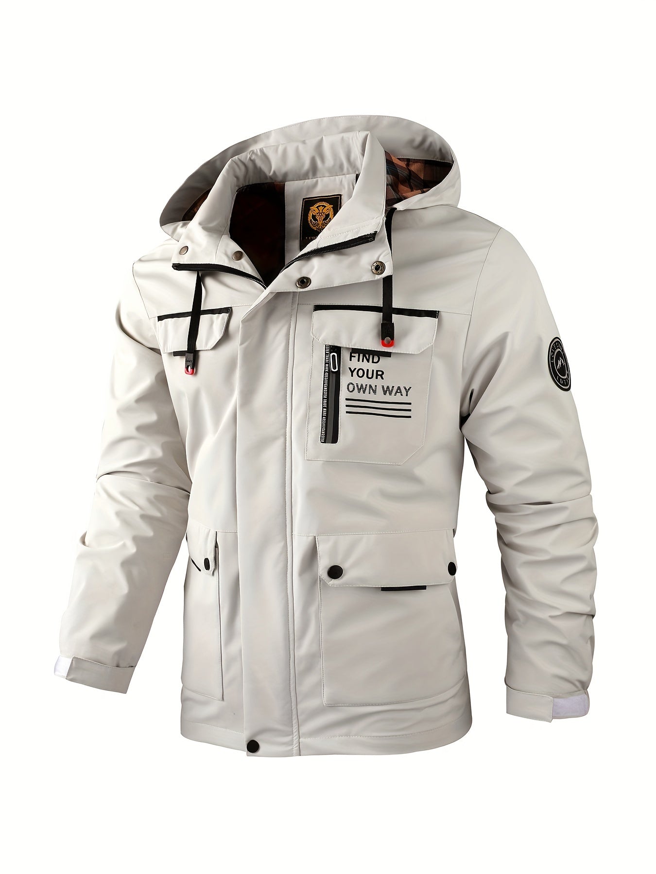 New Men's Fashion Casual Windbreaker Bomber Jacket, Spring Outdoor Waterproof Sports Jacket