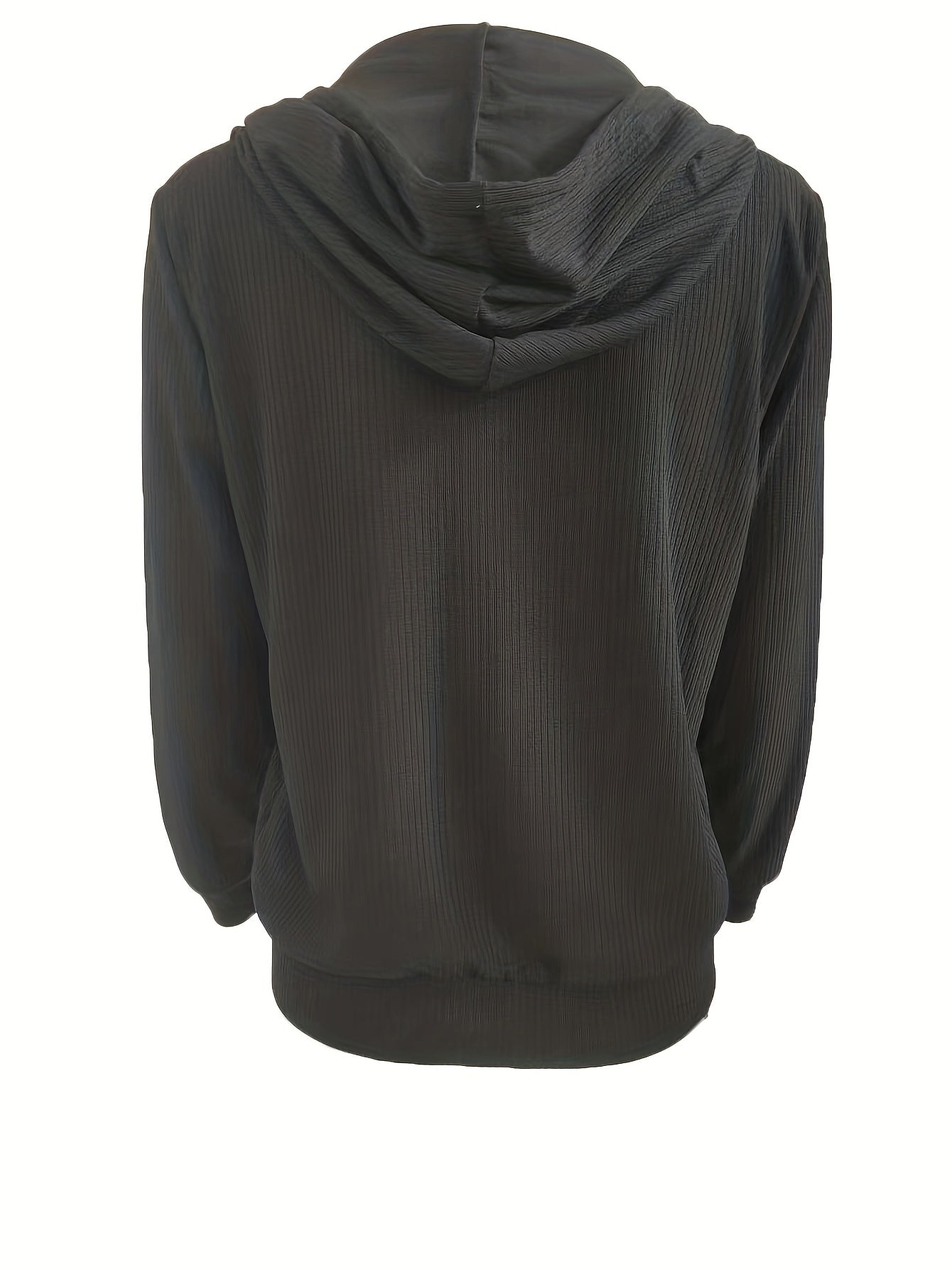 Drawstring Zip Up Hoodie, Casual Long Sleeve Hoodie For Fall & Winter, Women's Clothing