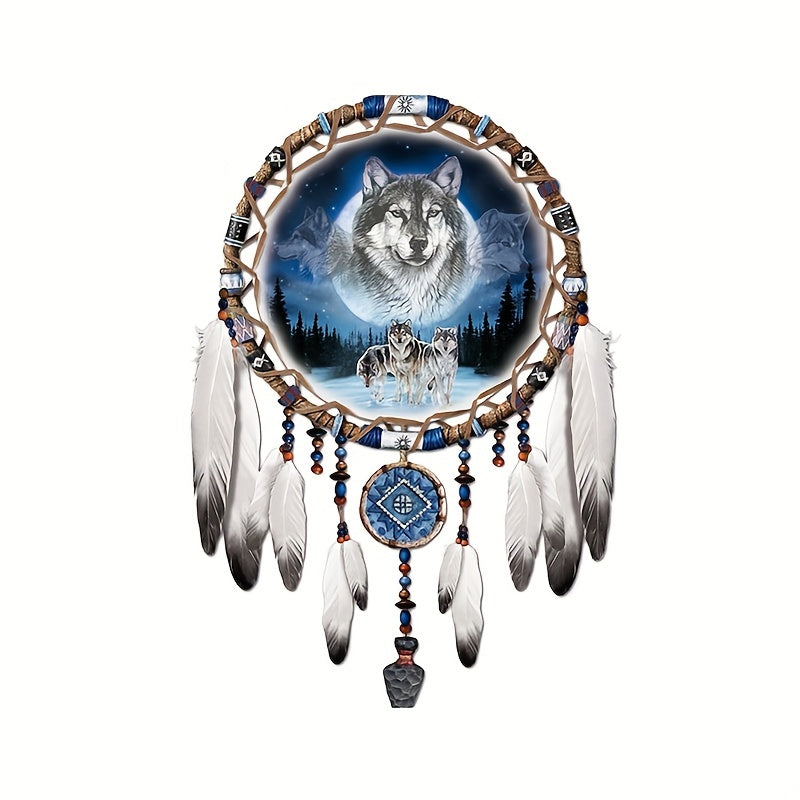 Wolf Wind Chime Diamond Painting Kit 5D Diamond Art Set, Painting With Diamond Gems Arts And Crafts For Home Wall Decor