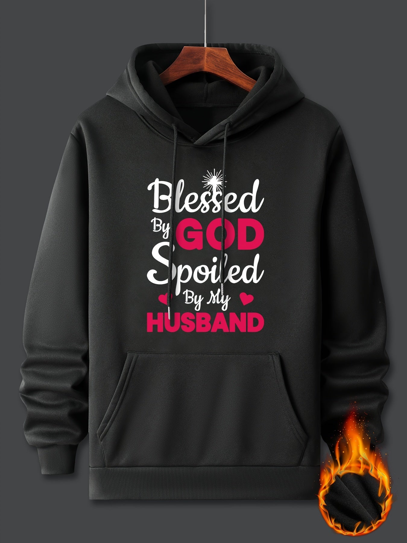 Romantic Slogan Pattern Print Hooded Sweatshirt, Personalized Hoodies Fashion Casual Tops For Spring Autumn, Men's Clothing