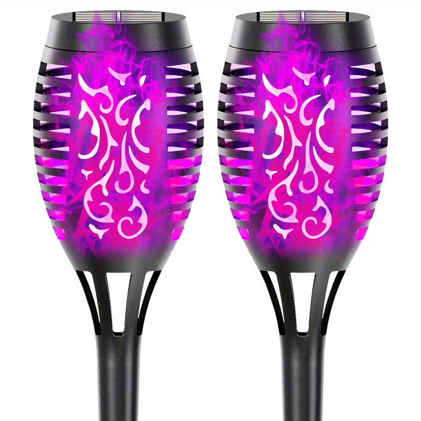 4/8/12pcs/pack Solar Halloween Decorations Lights Outdoor, Light Control, 12LED Solar Torch Lights With Flickering Flame For Garden Decor, Mini IP65 Waterproof Landscape Flame Lights For Yard Pathway Patio Pool - Auto On/Off