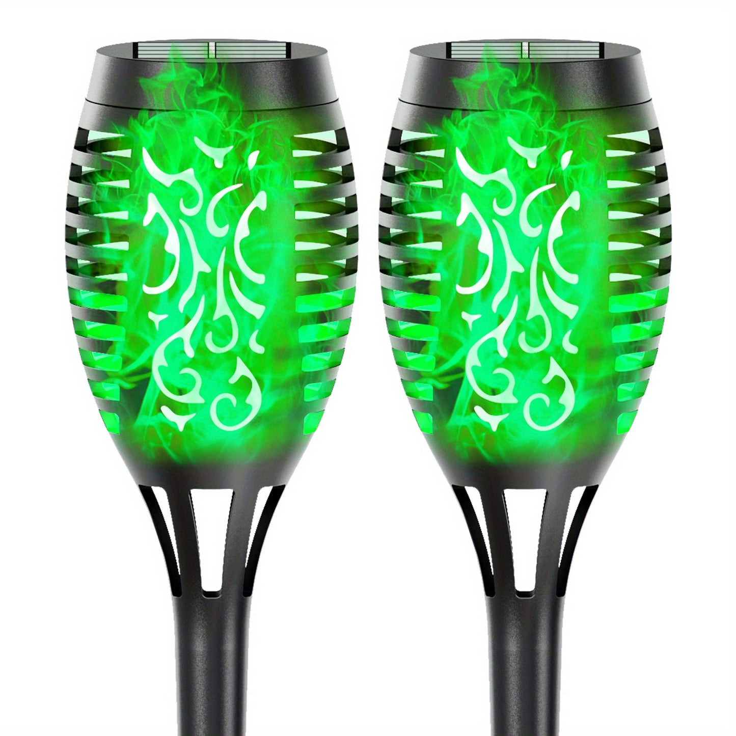 4/8/12pcs/pack Solar Halloween Decorations Lights Outdoor, Light Control, 12LED Solar Torch Lights With Flickering Flame For Garden Decor, Mini IP65 Waterproof Landscape Flame Lights For Yard Pathway Patio Pool - Auto On/Off