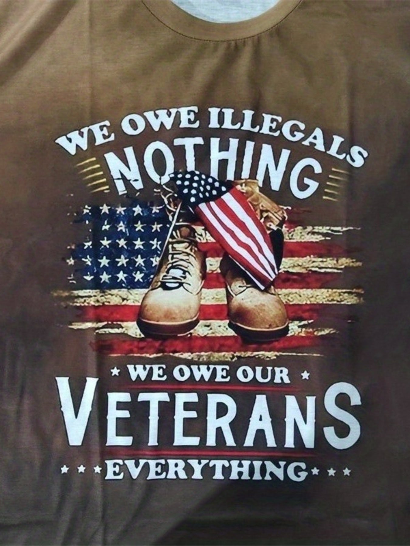 We Owe Our Veterans Everything Slogan 3D Printing Men's Creative Top, Casual Short Sleeve Crew Neck T-shirt, Men's Tee For Summer Outdoor