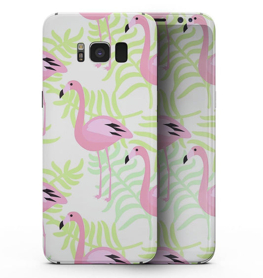 Flamingos Over Shades of Green Leaves - Samsung Galaxy S8 Full-Body