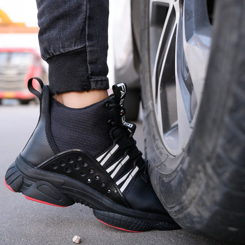 Plus Size 47 48 Men Lightweight Safety Shoes Men Work Boots Indestructible Sneakers Work Shoes Anti-smash Steel Toe Shoes Male