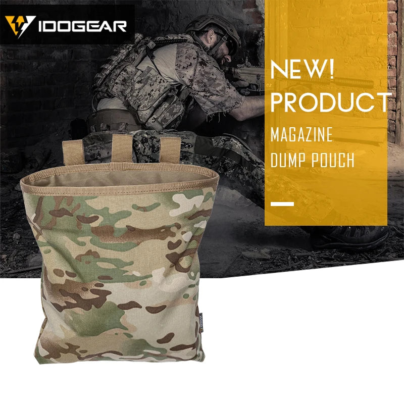 IDOGEAR MOLLE Magazine Dump Pouch Tactical Mag Drop Pouch Recycling Bag Storage Bag 3550
