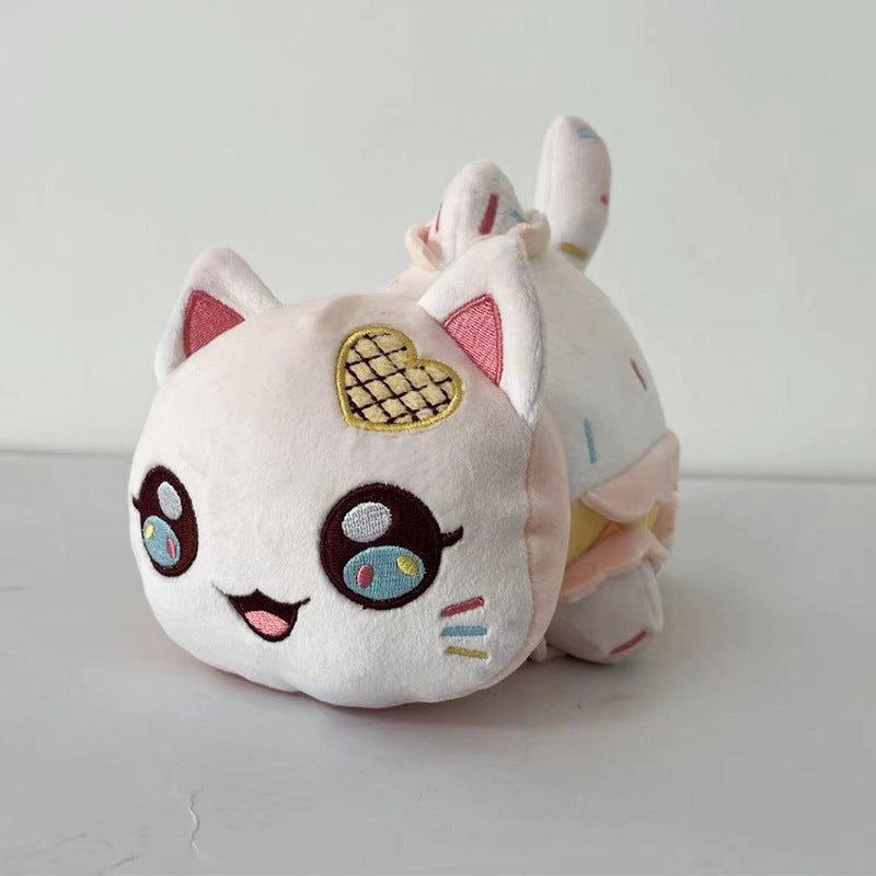 New Christmas Cat Doll Burger Strawberry Cake Cat Plush  Elk Toy Pillow