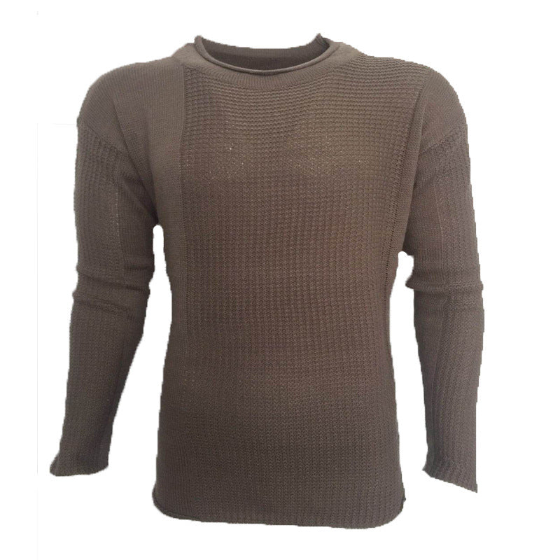 Long-sleeved Round Neck Hollow Knitted