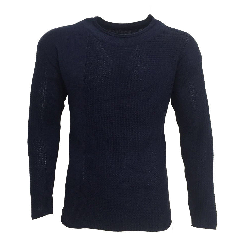 Long-sleeved Round Neck Hollow Knitted