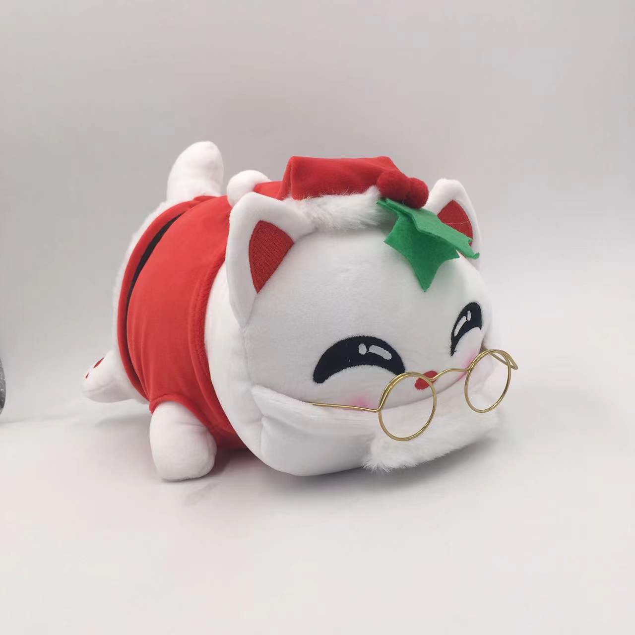 New Christmas Cat Doll Burger Strawberry Cake Cat Plush  Elk Toy Pillow