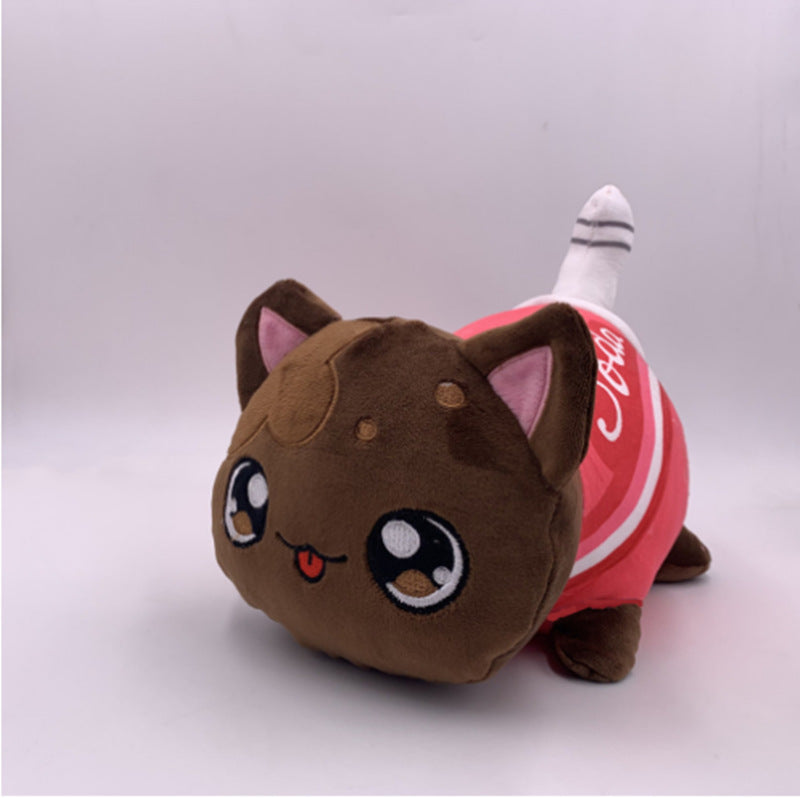New Christmas Cat Doll Burger Strawberry Cake Cat Plush  Elk Toy Pillow