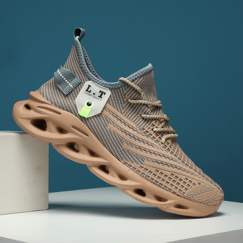 New Mesh Casual Sports Shoes Men&#039;s Breathable Fly Weave Hemp Bottom Cross-border Large Size Shoes Running Shoes