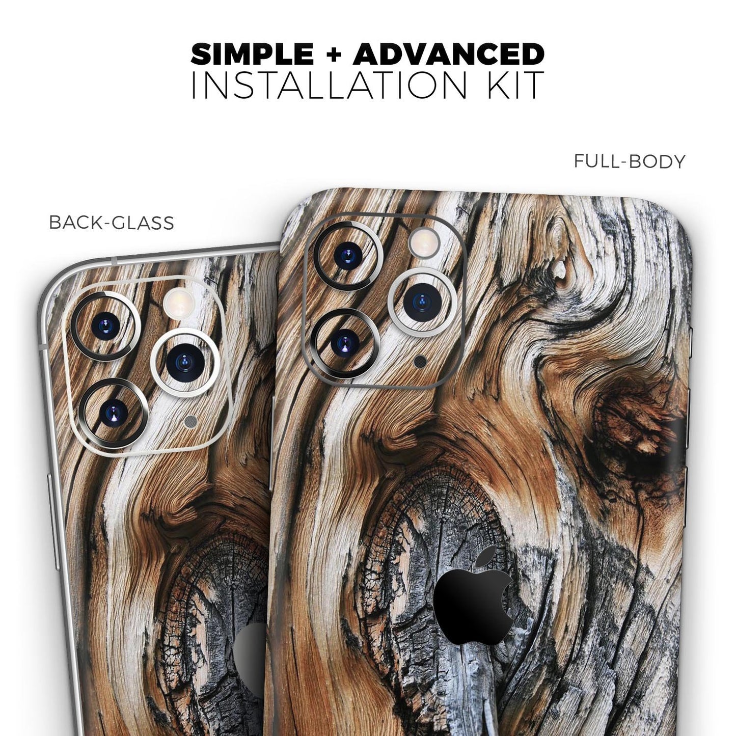 Raw Aged Knobby Wood // Skin-Kit compatible with the Apple iPhone 14,