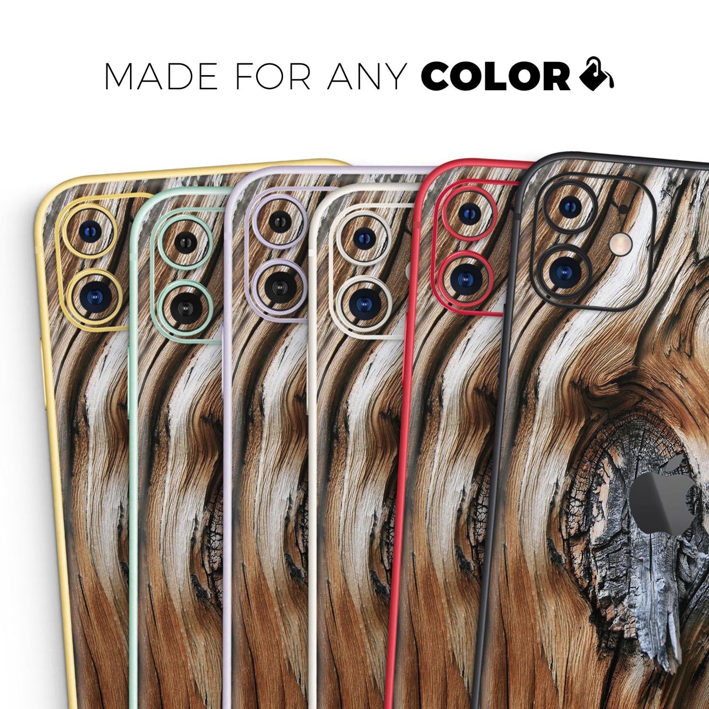 Raw Aged Knobby Wood // Skin-Kit compatible with the Apple iPhone 14,