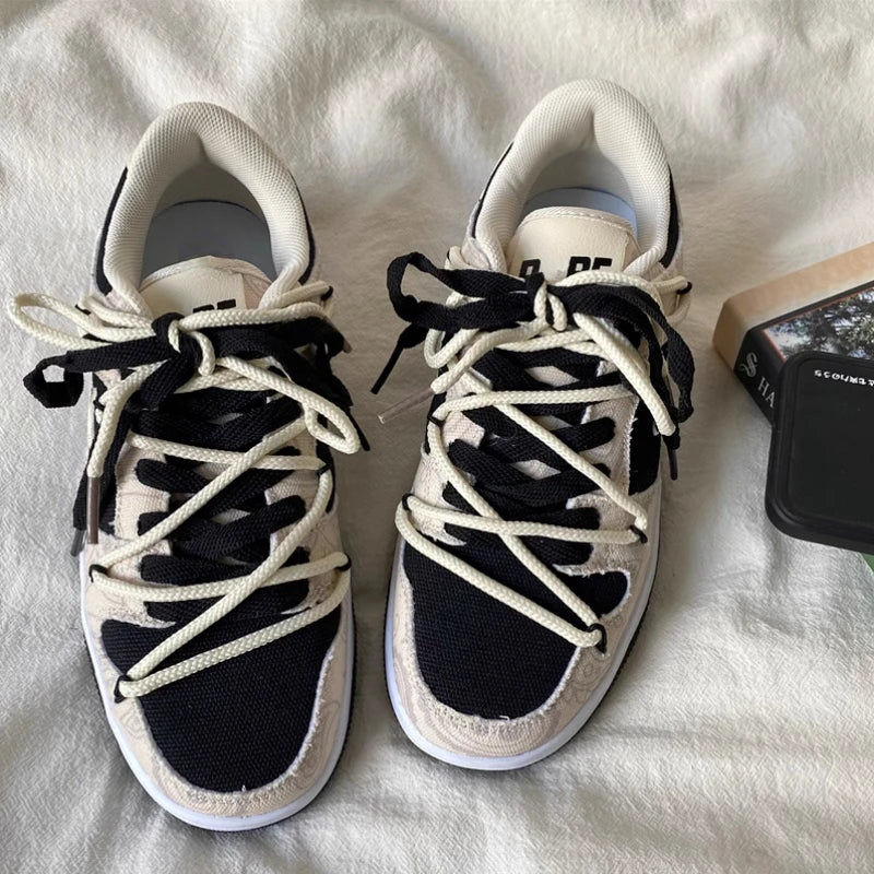 START OW BAPP Style Fashion Trendy Men Shoe Low Top Casual Graffiti Sliding Board Shoes College Style Vintage Versatile Sneaker