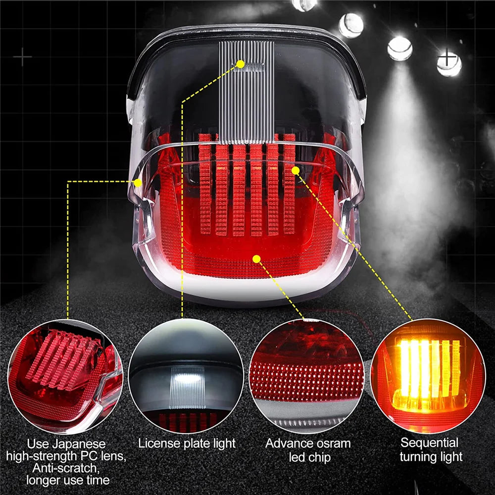 Harley Davidson Motorcycle LED Rear Brake Tail Light Turn Signal For Harley Sportster Dyna Softail Touring Road Glide Fatboy