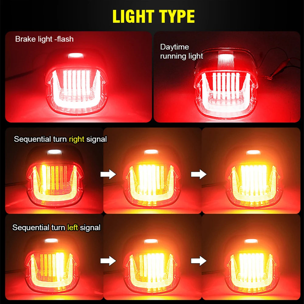 Harley Davidson Motorcycle LED Rear Brake Tail Light Turn Signal For Harley Sportster Dyna Softail Touring Road Glide Fatboy