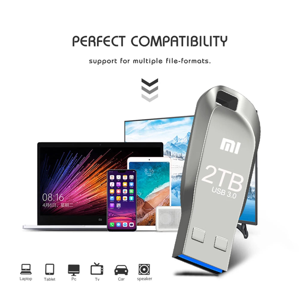 Xiaomi 2TB U Disk USB 3.0 High Speed Flash Drive Large Capacity Pen Drive 1TB Metal SSD Portable For Applicable Computers New